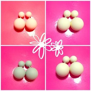 Matte pastel double ball earrings.